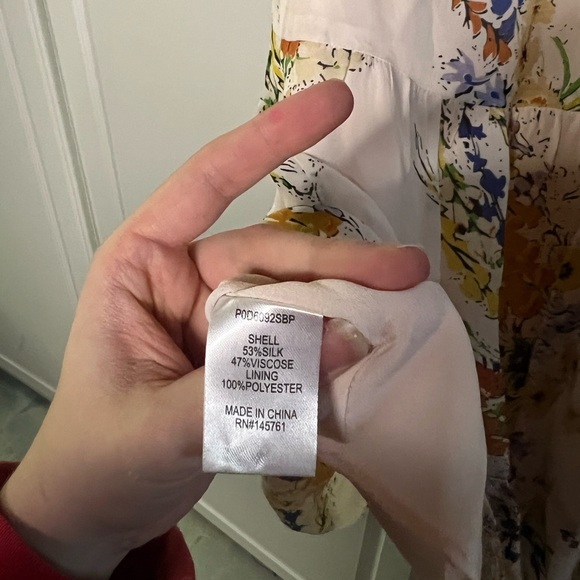 Parker Floral Tiered Silk Blend Dress - Picture 11 of 11